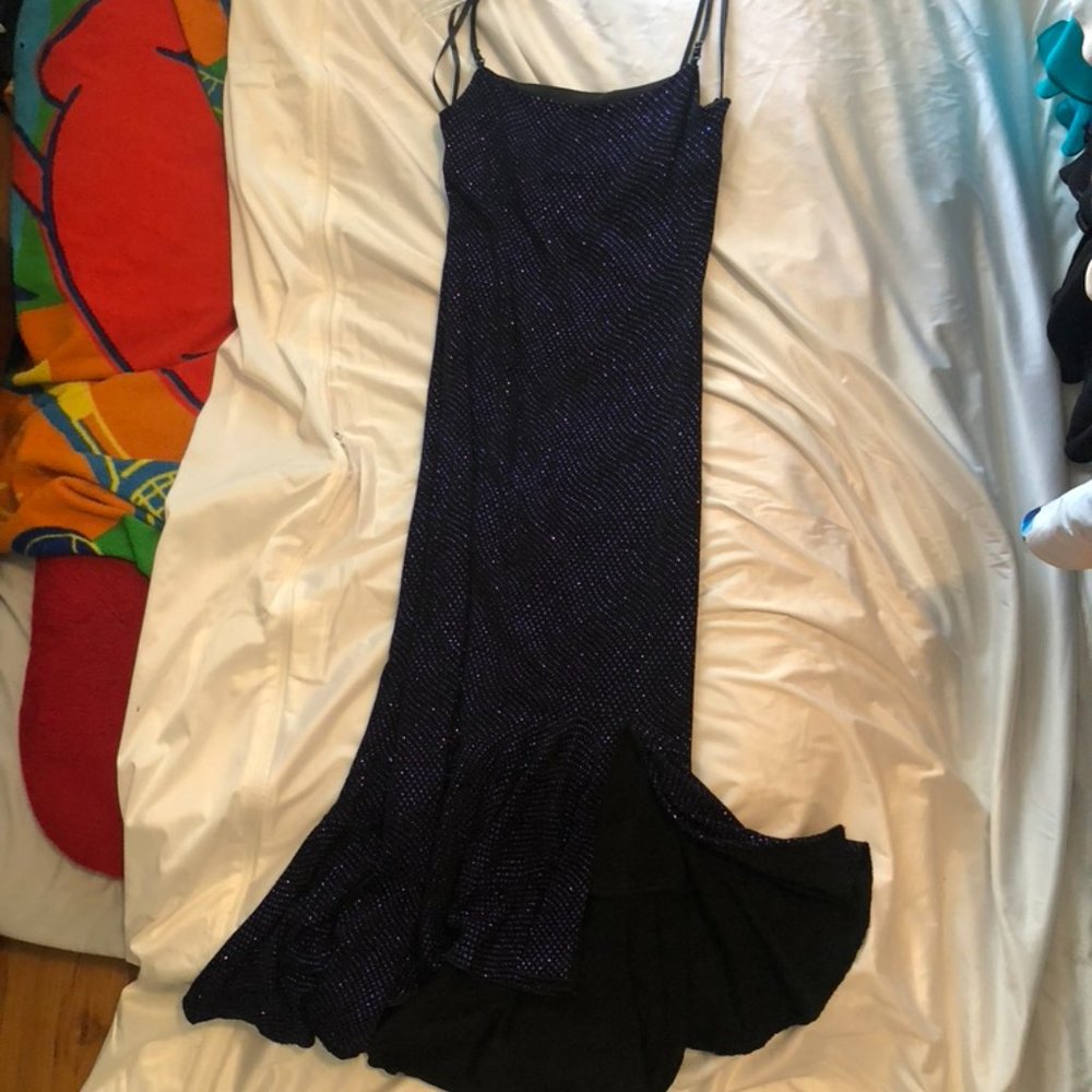 Sparkly Black Spaghetti Strap Dress